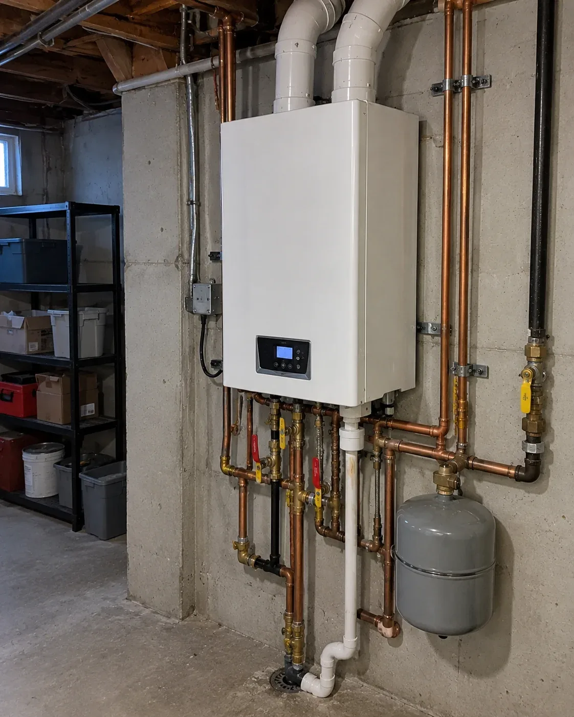 New condensing boiler installed in an Ottawa basement